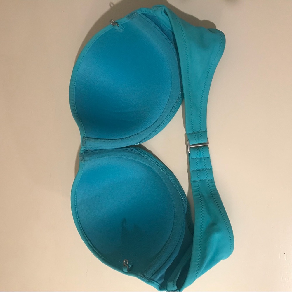 Victoria’s Secret turquoise pushup bandeau bikini - Picture 2 of 4